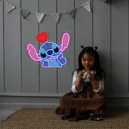 Stitch LED Neon Wall Light – Kids Room Cartoon Decor Gift