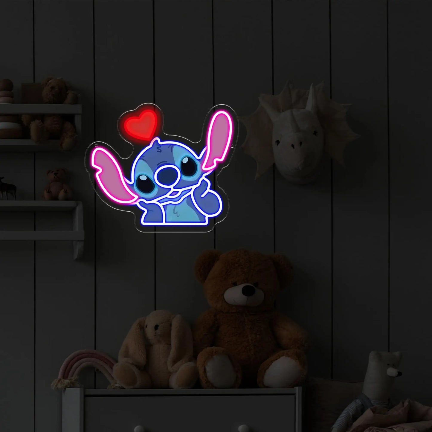 Stitch LED Neon Wall Light – Kids Room Cartoon Decor Gift