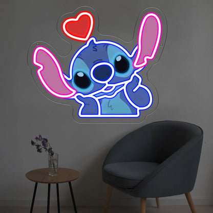 Stitch LED Neon Wall Light – Kids Room Cartoon Decor Gift